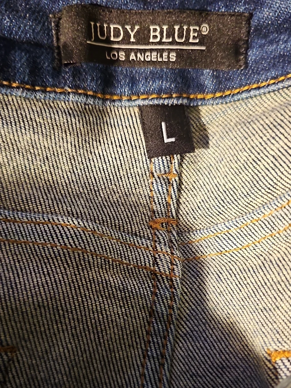Judy Blue Button-Front Dark Blue Denim Shorts - Picture 3 of 3
